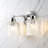 Frances Iron/Chevron Pattern Glass Farmhouse Cottage LED Vanity Light-573763397