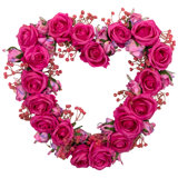 Blooming Rose Buds Artificial Heart Shaped Valentine's Day Wreath - 16" - Pink