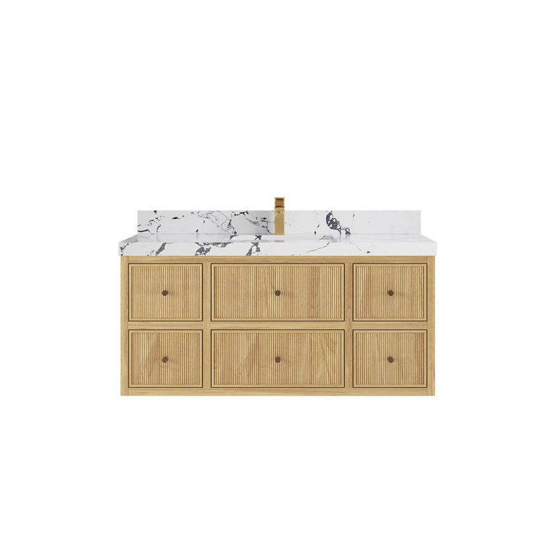 Ensemble de meuble-lavabo simple 48 po avec plateau en quartz Nedyalka