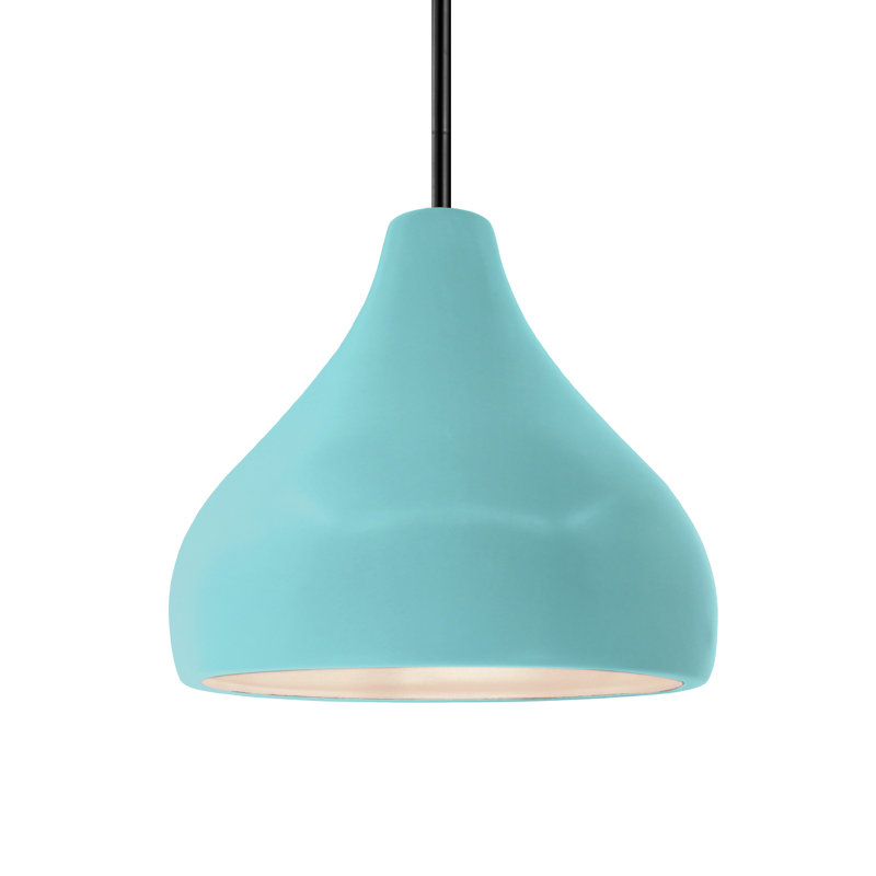 Luminaire suspendu à 1 lumière Meydan, H 8 po x l 11,5 po x P 11,5 po, Piscine réfléchissante, Noir mat