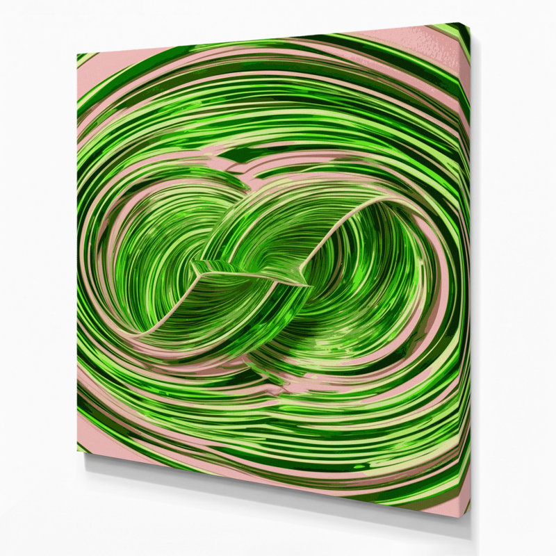 Art mural sur toile vert Op Art 64, H 32 po x l 32 po