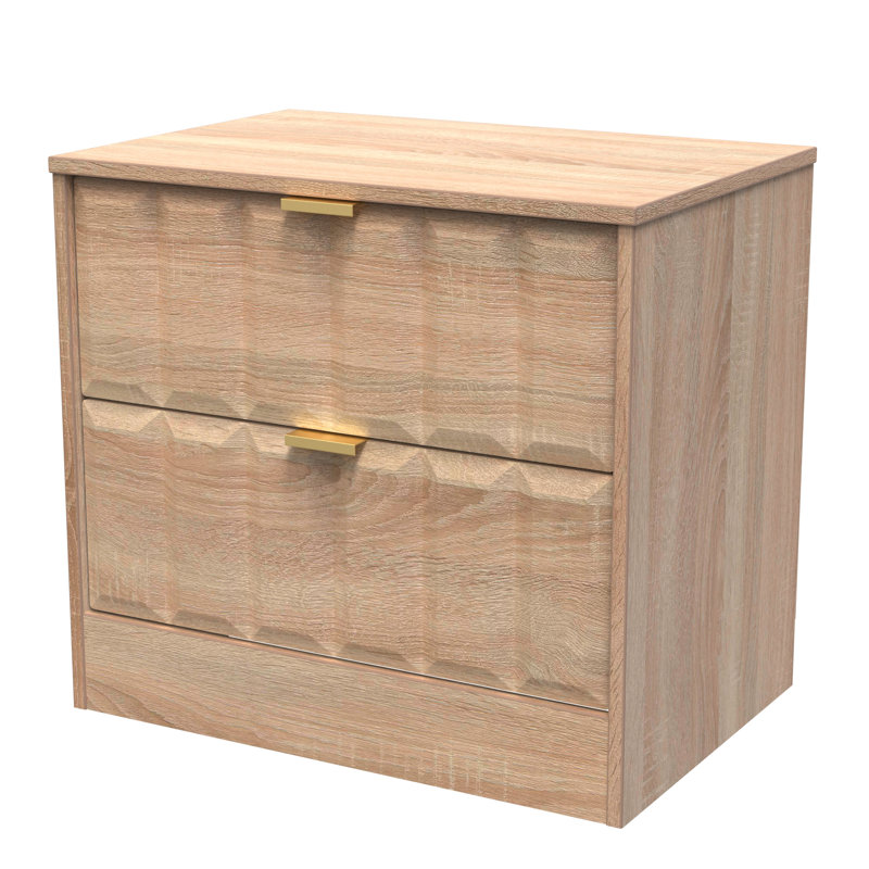 Besian 58cm W Manufactured Wood Bedside Table, Bardolino Oak