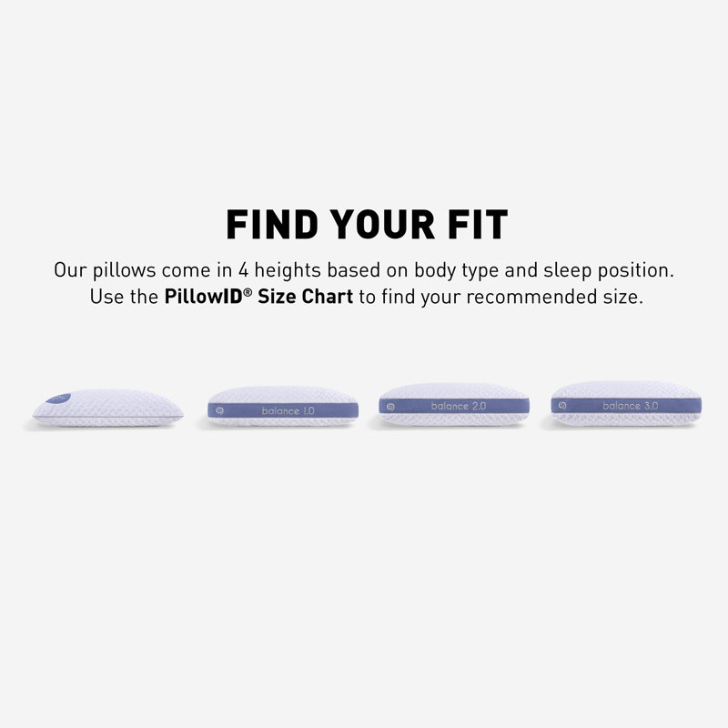 Balance 2.0 White and Blue Medium Hybrid Pillow
