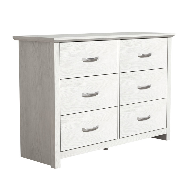 Roddy Transitional 46.9" W 6 Drawer Dresser, Antique White 