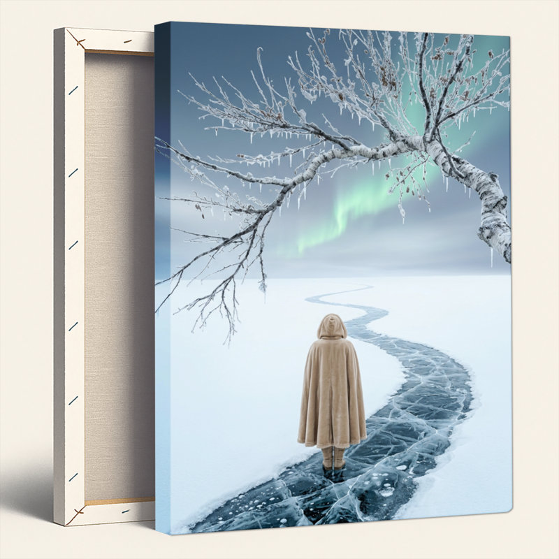 Ensemble de 1 tableau sur toile Chemin d'hiver, H 48 po x l 36 po, Wrapped Canvas