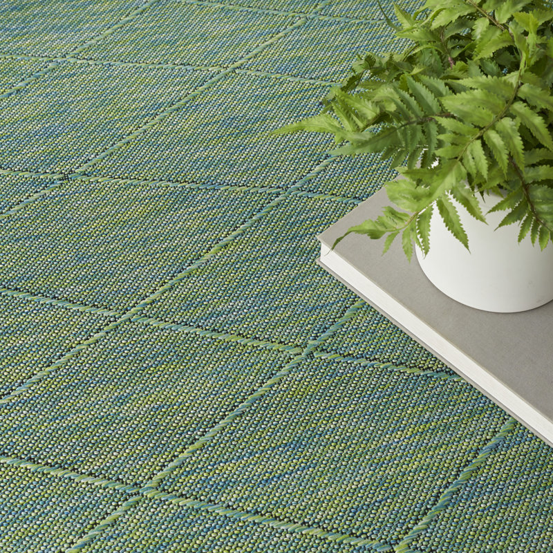 Tapis intérieur / extérieur lavable à la machine Dakhia, Rectangle 9 pi x 12 pi