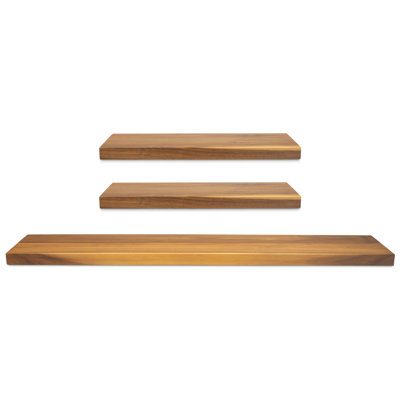 CenterPointe 3-Pack Butcher Block Shelving Kit in Acacia Wood