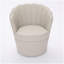 Chaise pivotante crème à pétales crème - Base en métal pivotant à 360 °, fauteuil de bureau à oreilles en cuir véritable grain supérieur, siège d'appoint de bureau incurvé à conception cannelée-1233794117
