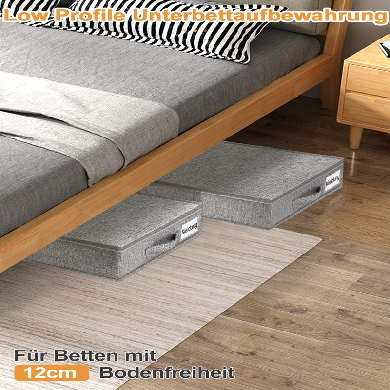 Brayden Studio Fabric Underbed Storage, Grey