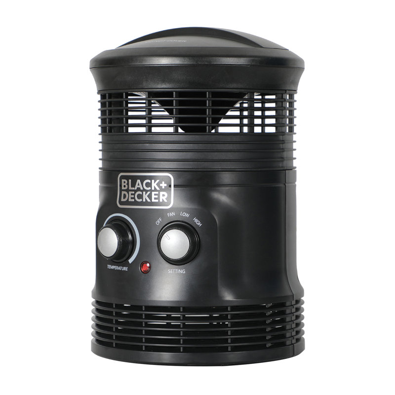 Winter Ready Series BLACK+DECKER Electric Heater, 360 Surround Portable Heater,Space Heater with 3 Settings, Black