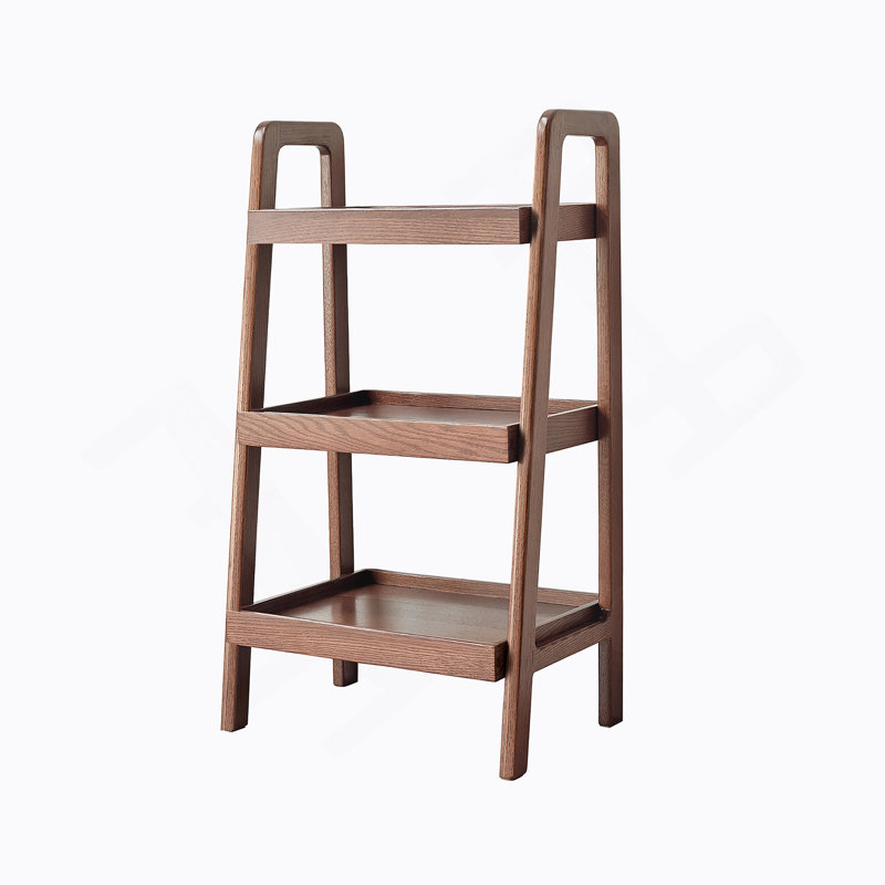 Oak Storage Bench, 3-Tier Beech Wood Shoe Rack For Entryway, Walnut