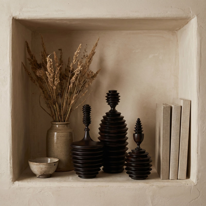 Ebony Wood Collection Wood Jar, Style One