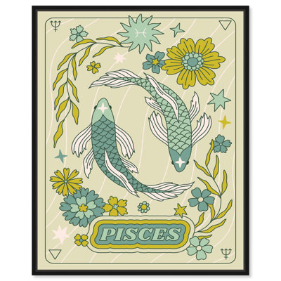 Pisces Stars Card Canvas Horoscope Posters by Art Remedy