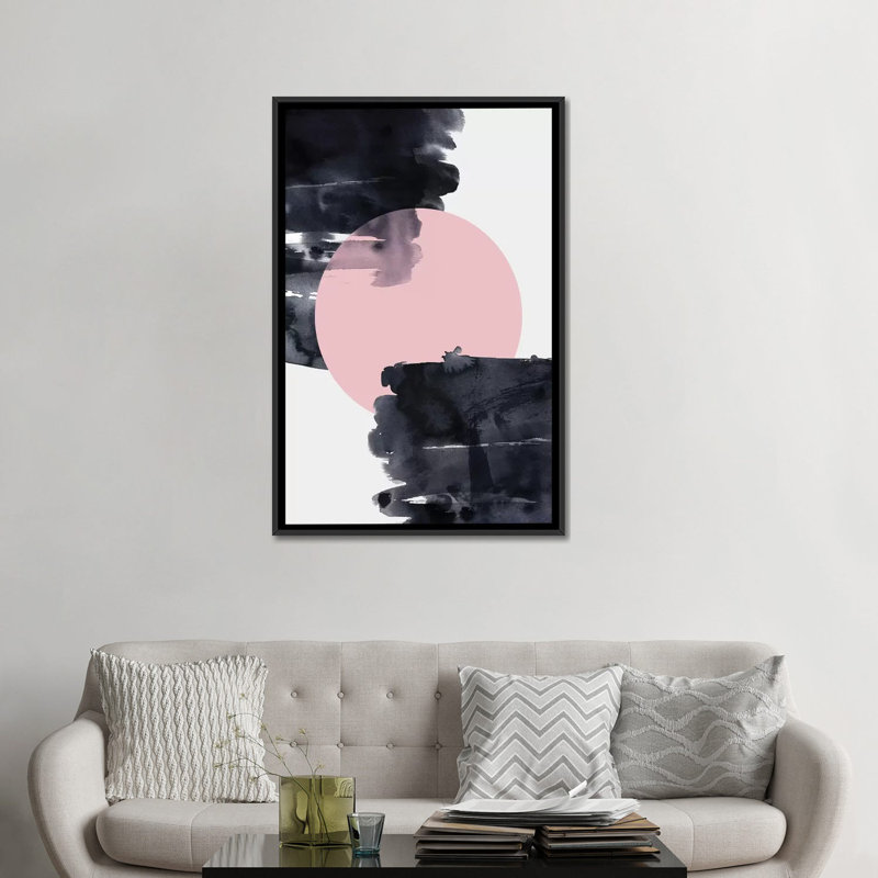 «Minimalisme XX», impression sur toile tendue, H 60 po x l 40po x P 1,5 po, Toile avec cadre noir, Pas de tapis