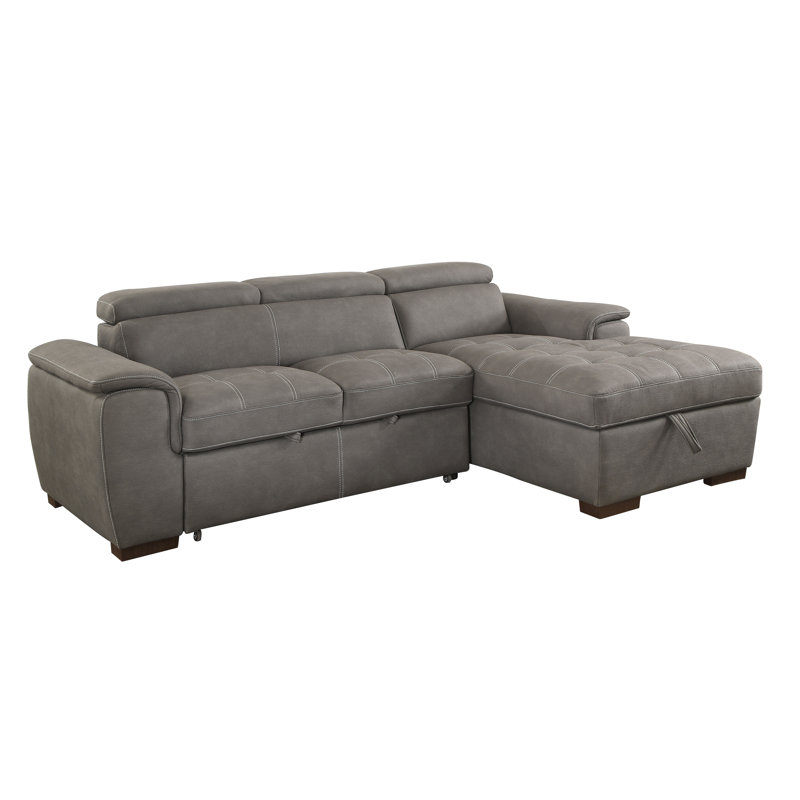 Rossetti Upholstered Sectional Right Hand Facing, Ash Brown Faux Leather