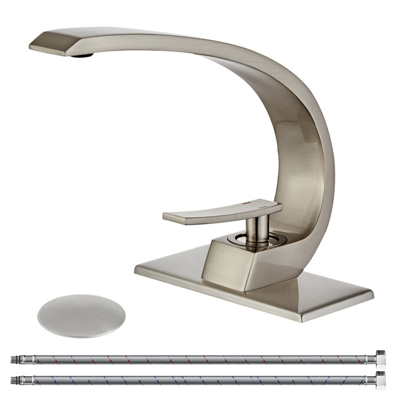 Single Hole Faucet Single-handle Bathroom Faucet, Brushed Nickel