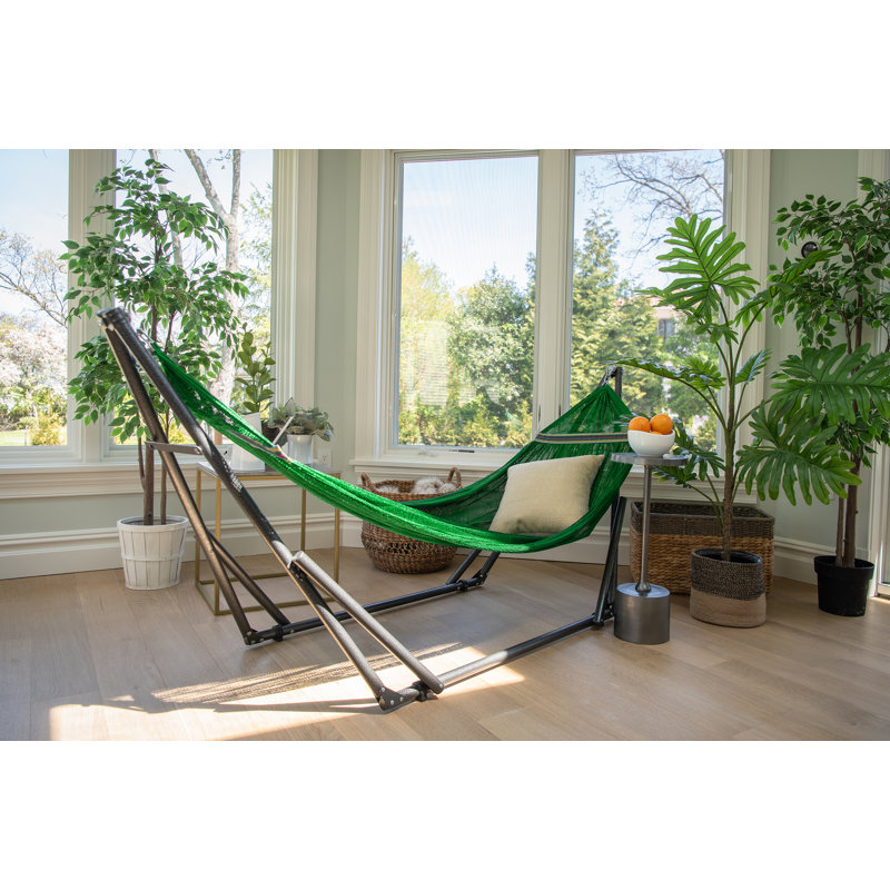 Govan Portable Camping Hammock with Stand, Green, 116" L x 33"W x 39" H