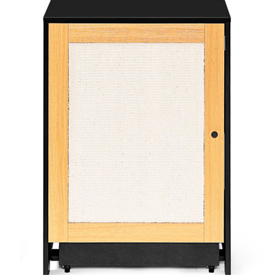 End Table, Black Cat Litter Box Enclosure With Door - Featuring Scratching Panel, Draw Design For Easy Cleaning, And Storage Supplies