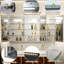 Armoire de salle de bain 60 po x 32 po avec lumières à température de couleur réglable, miroir de brouillard, horloge numérique intégrée, fonction de détection de mouvement, espace de rangement flexible, multiples prises de courant, aluminium argenté