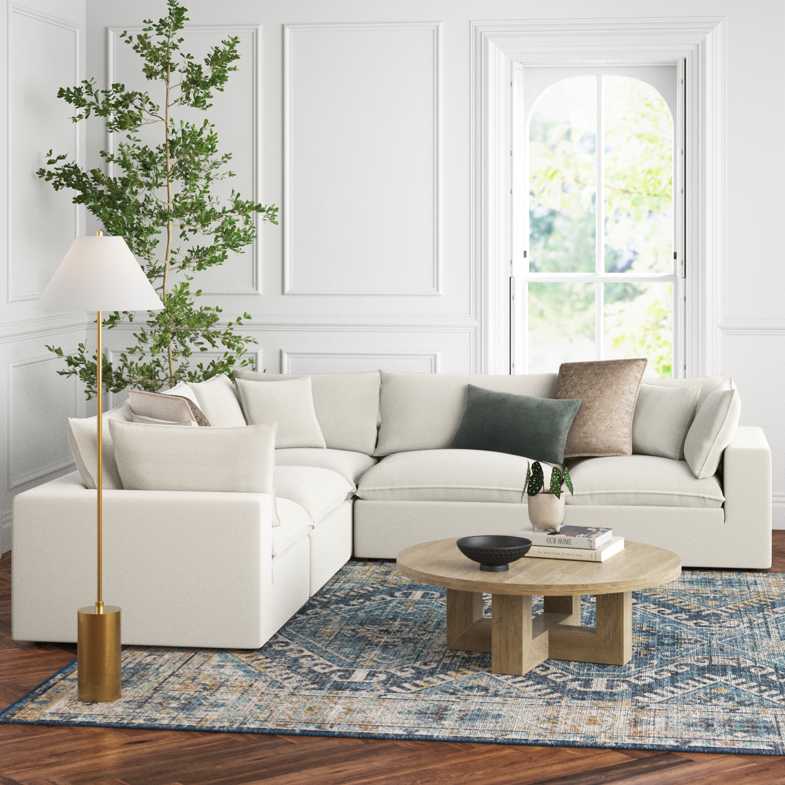 Ellaria Modular Corner Sectional, Cream Livesmart®