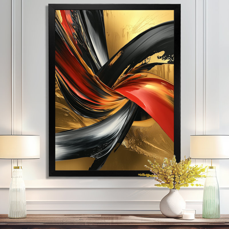 Solorio - reproductions d'art mural abstraites, H 40 po x l 30 po, Picture Framed, Noir, noir, noir, noir