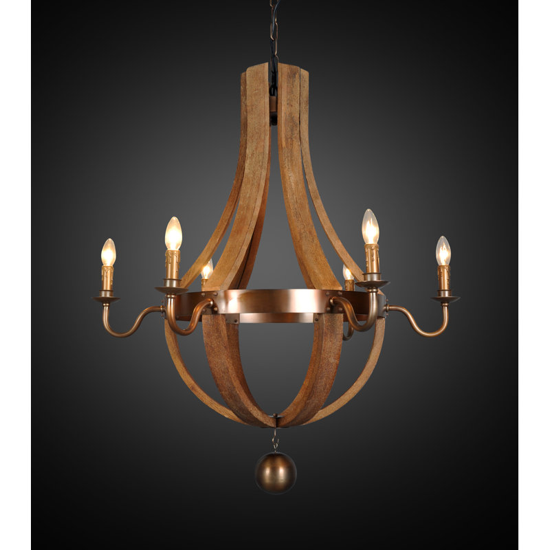Lustre de roue de style bougie 6 lumières Aleisha