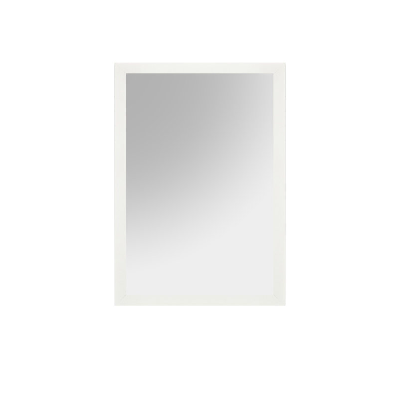 Miroir mural Modern Modern, blanc, 15,7 po x 21,7 po | Cadre 100% plastique, épaisseur: 1,2 po | Design élégant, épaisseur de miroir de 4 mm | Parfait pour la décoration intérieure et les intérieurs contemporains