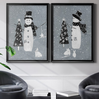 «Snowman Galvanized I», ensemble de 2 reproductions