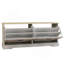 Banc de rangement pour chaussures avec 2 tiroirs rabattables et tablette réglable pour le vestibule, le couloir, la chambre à coucher - blanc antique-731794853