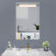 Miroir de meuble-lavabo mural de salle de bain avec éclairage à DEL 22 x 34 avec tablette / interrupteur infrarouge / étanche / à intensité variable / tablette