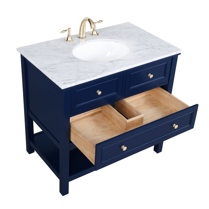 Ensemble de meuble-lavabo simple 36 po Voss, Bleu
