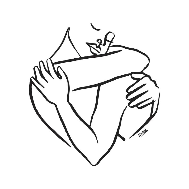 «Love» par Ninhol - impression sur toile tendue, H 12 po x l 12 po x P 0,75 po