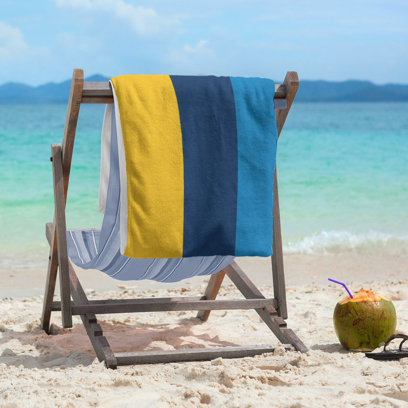Beach Towel, Gold/Navy/Blue