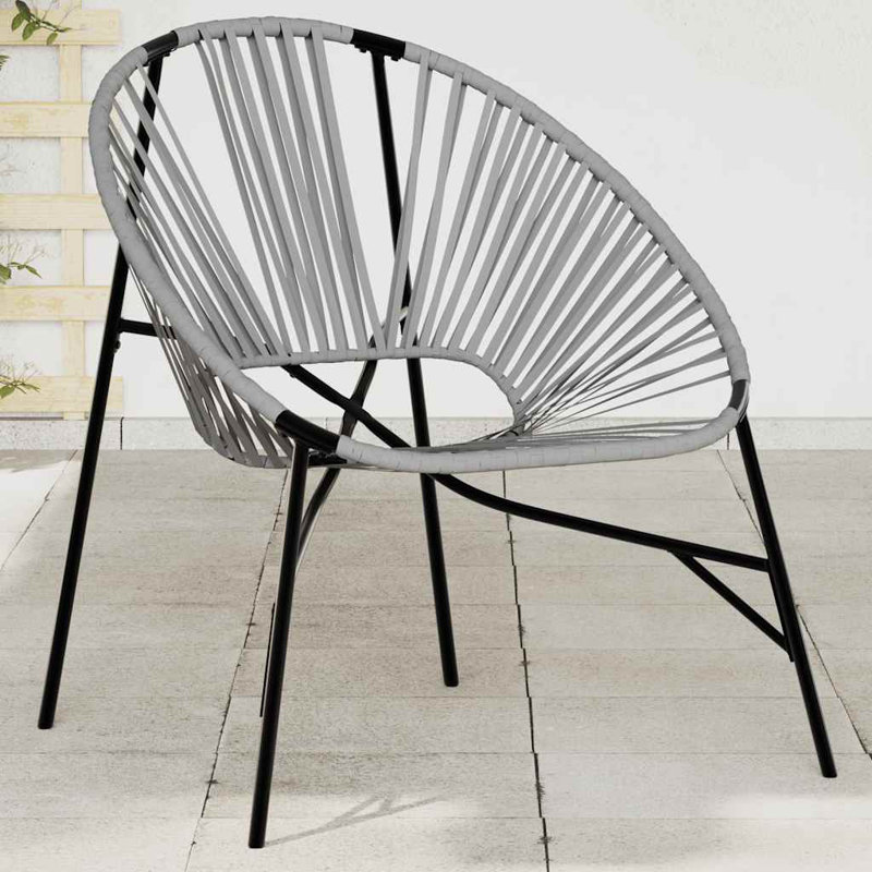 Garden Egg Chair Poly Rattan, Black/Light Grey