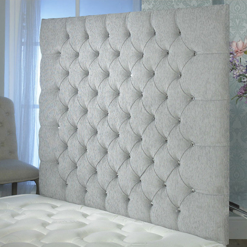 Shaw Upholstered Headboard, Light Grey, Double (4'6)
