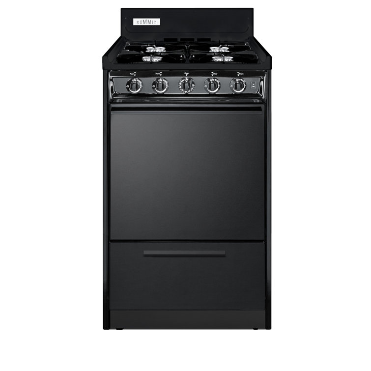 Summit Appliance 20" 2.46 Cubic Feet Smart Gas Free Standing Range with 4 Burners