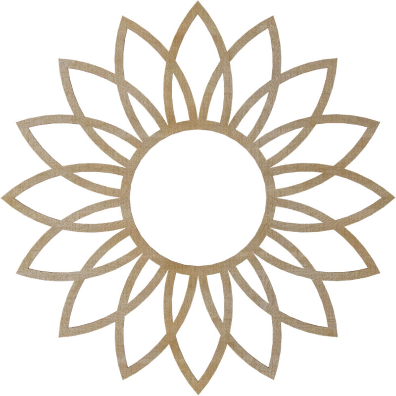 Médaillon de plafond 22 "x 22" x P 7 5/8 "x P 3/8" Daisy, H 22 po x l 22 po x P 0,38 po, Bouleau