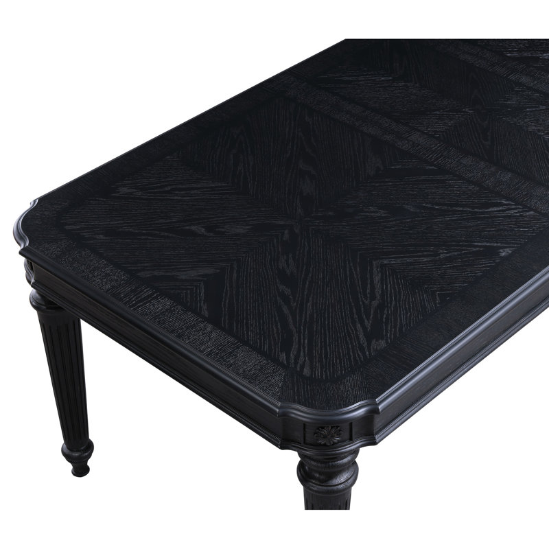 Table de salle à manger à rallonge 18 po, brun foncé, pieds traditionnels en bois