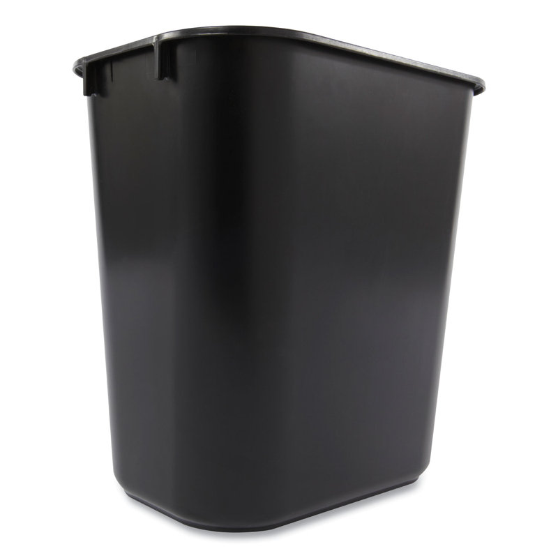 Plastic Open Waste Basket - 3.5 Gallons, Black