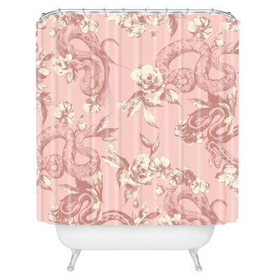 Pattern State Floral Snake Single Shower Curtain