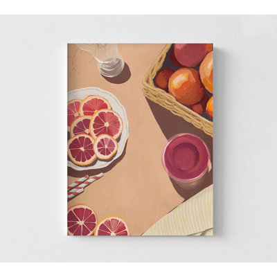 Sweet Nectar By Urban Road, Pink Grapefruit Art, Organic Fruity Kitchen Decor, Dietitian Office Wall Decor, Original Grapefruit Poster