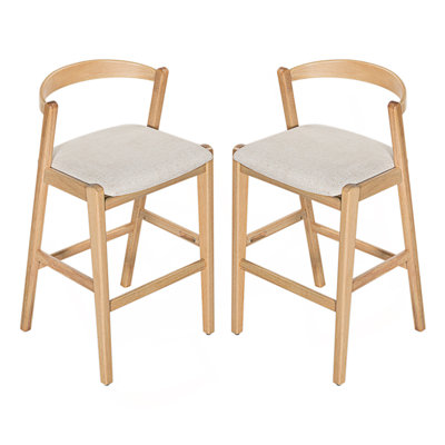 Set of 2 Indoor Rubberwood Barstool