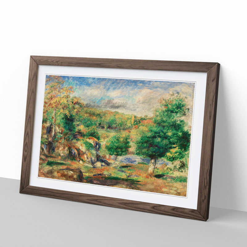 Chestnut Trees by Pierre-Auguste Renoir - Picture Frame Painting, 27cm H x 36cm W x 2cm D, Walnut Framed