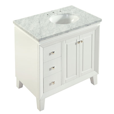 Philip 36'' Single Bathroom Vanity with Marble Top