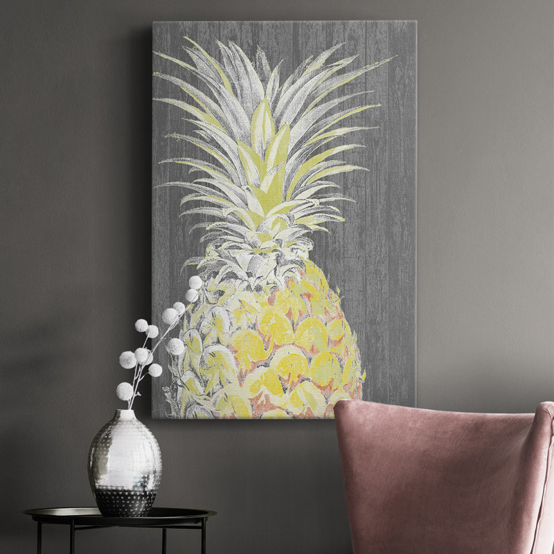 Vibrant Pineapple Splendor I - peinture sur toile tendue, H 18 po x l 12 po x P 1,5 po