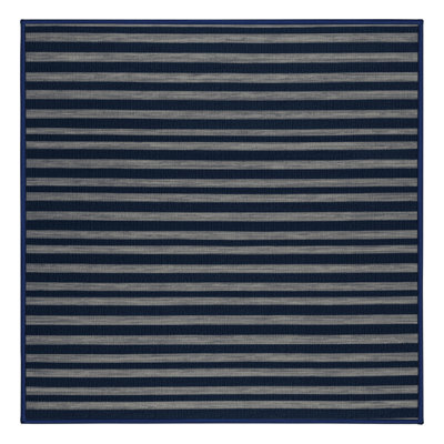 Tapis gris à rayures horizontales lavable à la machine