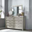 Grand lit tapissier, commode et miroir Ragni