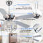 Ventilateur de plafond en cristal 52 po avec lumières et télécommande, ventilateur de plafond réversible à 6 vitesses Joahnna-829647831-829647833