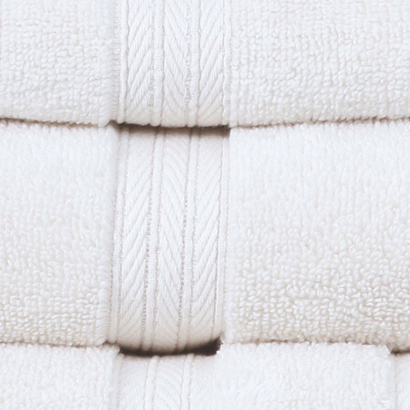 Ensemble de serviettes de bain 100% coton Elegance Essentials 550GSM, Blanc