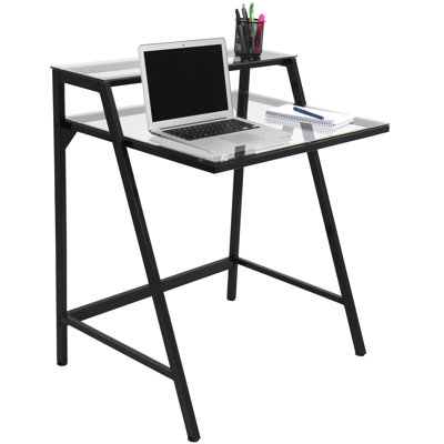 Huertas Glass Steel Writing Desk